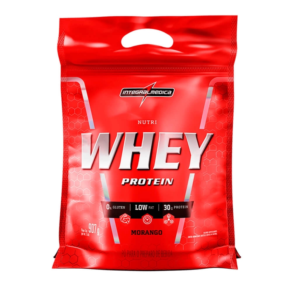 Nutri Whey Protein 907g – Refil Integralmedica – Full Entrega Rapida (Morango)