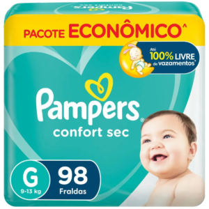 Fralda Pampers Confort Sec G 98 Unidades