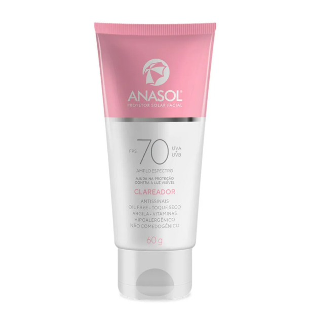 Protetor Solar Facial Clareador FPS70 Anasol 60g