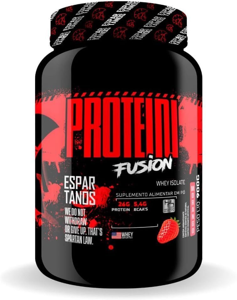 Whey Protein Fusion Isolate 900g – Espartanos (900G, Morango)