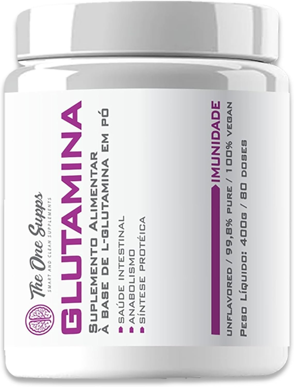 Glutamina Pura 400g Vegan (L-Glutamina) – 80 doses – The One Supps
