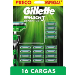Carga para Aparelho de Barbear Gillette Mach3 Sensitive 16 unidades