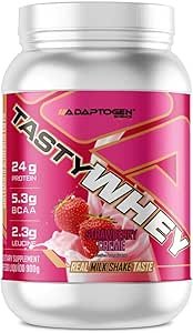 Tasty Whey 900g sabor: Morango - Adaptogen Science